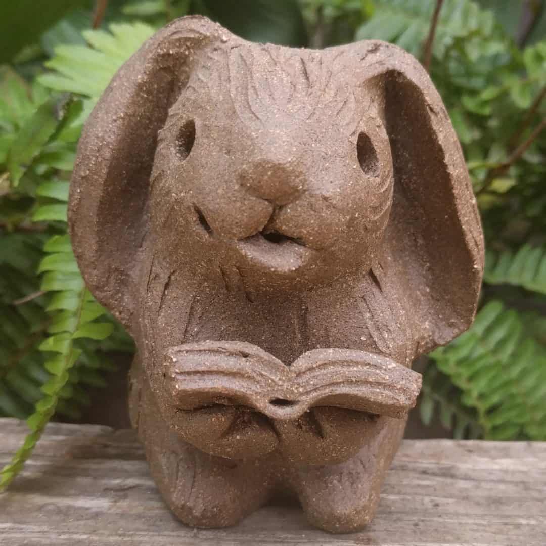 Reading Rabbit - Margaret Hudson's Earth Arts Studio